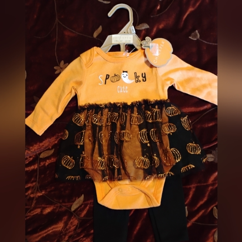 Charming Halloween Kids Set - Orange and Black